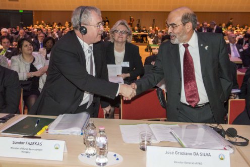 Fazekas Sándor vidékfejlesztési miniszter és José Graziano da Silva, a FAO főigazgatója - Fotó: Pelsőczy Csaba