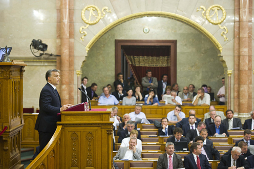 Orbán Viktor beszéde a Parlamentben (fotó: Pelsőczy Csaba)