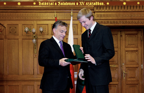 Remigijus Simasius és Orbán Viktor (fotó: Botár Gergely)