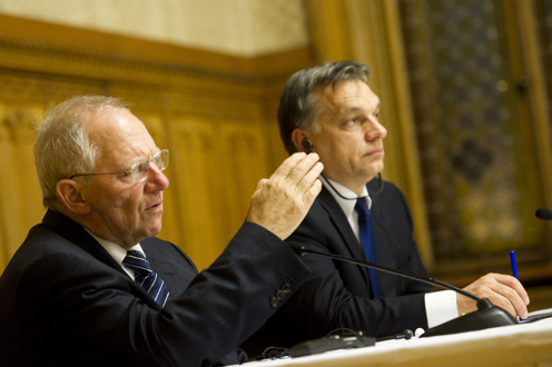 Wolfgang Schäuble, Orbán Viktor (fotó: Botár Gergely)