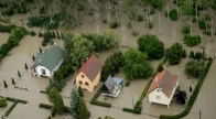 Aerial pictures of flooding along the Danube