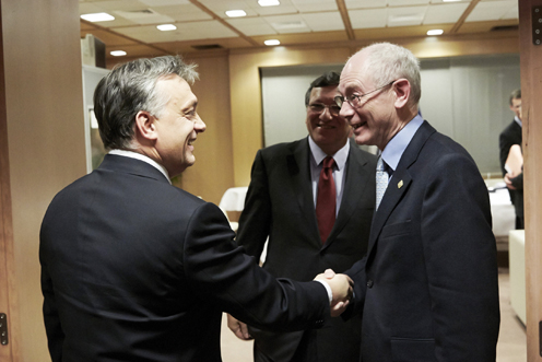 Orbán Vikotr, Herman Von Rompuy (fotó: Council © European Union)