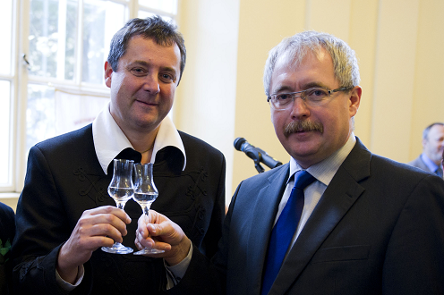Master distiller Tibor Vértes, and Sándor Fazekas (Photo: Gergely Botár)
