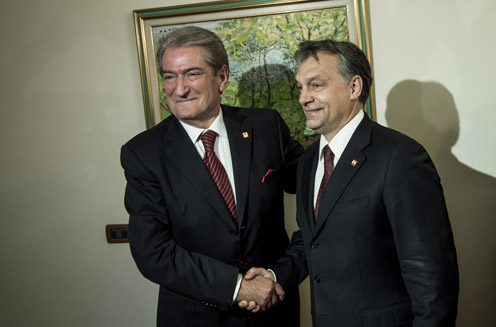 Viktor Orbán and Sali Berisha (Photo: Barna Burger)